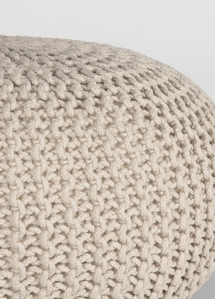 Poef Knitted - Naturel - Katoen - L