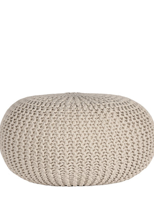 Poef Knitted - Naturel - Katoen - L