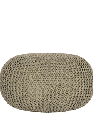 Poef Knitted - Olijfgroen - Katoen - L