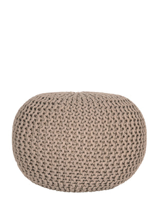 Poef Knitted - Beige - Katoen - M