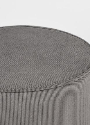 Poef Tibo - Donkergrijs - Ribcord