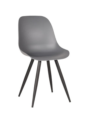 LABEL51 Eetkamerstoel Monza - Antraciet - PP - Zwart Metalen Frame