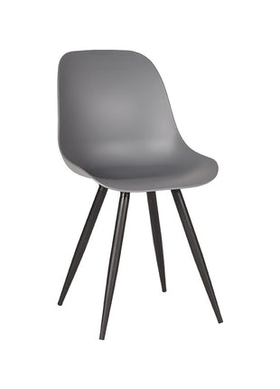 LABEL51 Eetkamerstoel Monza - Antraciet - PP - Zwart Metalen Frame