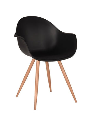 LABEL51 Eetkamerstoel Parma - Zwart - PP - Naturel Houtlook Frame