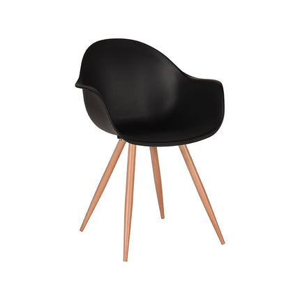 LABEL51 Eetkamerstoel Parma - Zwart - PP - Naturel Houtlook Frame