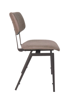 LABEL51 Eetkamerstoel Stapelbaar - Taupe - Micro Suede - Zwart Metalen Frame