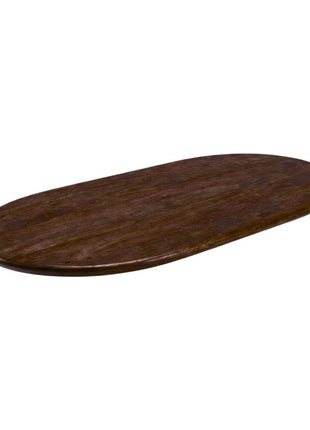 LABEL51 Eetkamertafel Tafelblad Halve Cirkel - Espresso - Mangohout - 200 cm - Halve Cirkel