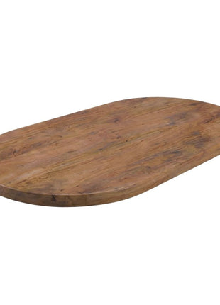 LABEL51 Eetkamertafel Tafelblad Halve Cirkel - Nature Smooth - Mangohout - 220 cm - Halve Cirkel