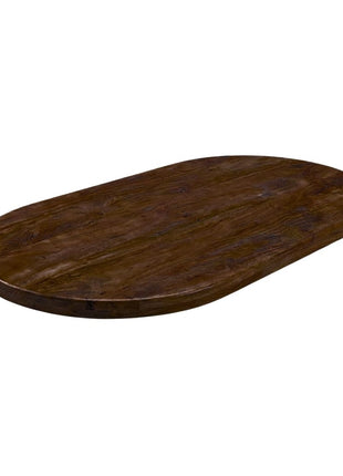 LABEL51 Eetkamertafel Tafelblad Halve Cirkel - Espresso - Mangohout - 200 cm - Halve Cirkel