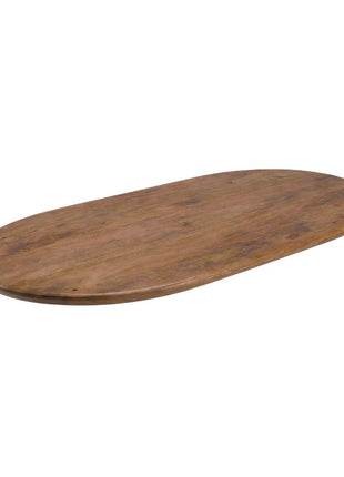 LABEL51 Eetkamertafel Tafelblad Halve Cirkel - Nature Smooth - Mangohout - 200 cm - Halve Cirkel