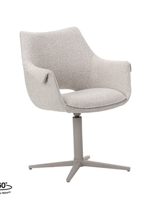 LABEL51 Eetkamerstoel Nozomi - Naturel - Boucle - Taupe Metalen Frame
