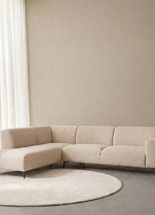 LABEL51 Hoekbank Merido - Naturel Raven | Zwart Metaal - Velvet - Hoekbank Links
