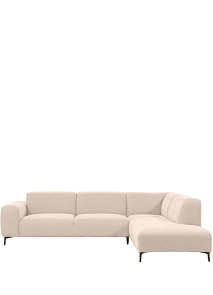 LABEL51 Hoekbank Merido - Naturel Raven | Zwart Metaal - Velvet - Hoekbank Rechts
