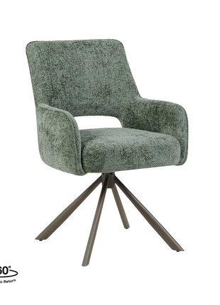 LABEL51 Eetkamerstoel Bergerac - Hunter - Chenille - Brons Metalen Frame
