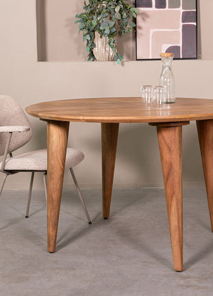 LABEL51 Eetkamertafel Fly - Nature Smooth - Mangohout - 120 cm - Rond