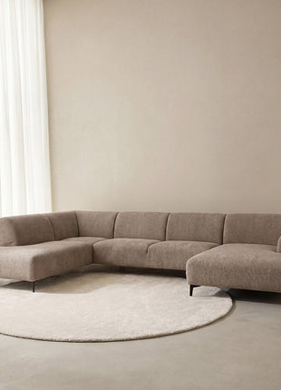 LABEL51 Bank Merido - Taupe Raven | Zwart Metaal - Velvet - U-Bank Links