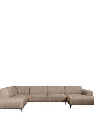 LABEL51 Bank Merido - Taupe Raven | Zwart Metaal - Velvet - U-Bank Links