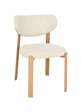 LABEL51 Eetkamerstoel Mika - Naturel - Geweven - Naturel Houtlook Metaal