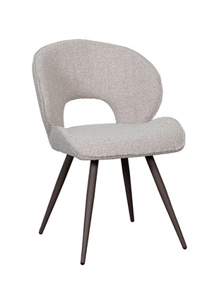 LABEL51 Eetkamerstoel Sakura - Naturel - Boucle - Brons Metalen Frame