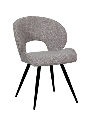 LABEL51 Eetkamerstoel Sakura - Mushroom - Boucle - Zwart Metalen Frame