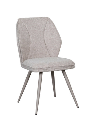 LABEL51 Eetkamerstoel Silvain - Naturel - Boucle - Taupe Metalen Frame