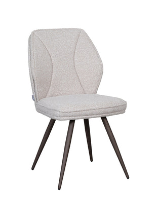 LABEL51 Eetkamerstoel Silvain - Naturel - Boucle - Brons Metalen Frame