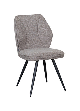 LABEL51 Eetkamerstoel Silvain - Mushroom - Boucle - Zwart Metalen Frame