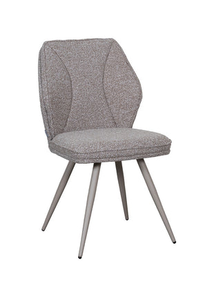 LABEL51 Eetkamerstoel Silvain - Mushroom - Boucle - Taupe Metalen Frame