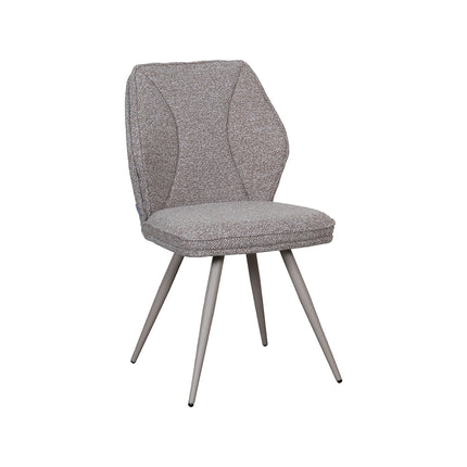 LABEL51 Eetkamerstoel Silvain - Mushroom - Boucle - Taupe Metalen Frame