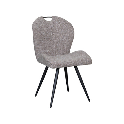 LABEL51 Eetkamerstoel Silly - Mushroom - Boucle - Zwart Metalen Frame