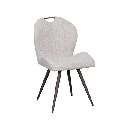 LABEL51 Eetkamerstoel Silly - Naturel - Boucle - Brons Metalen Frame