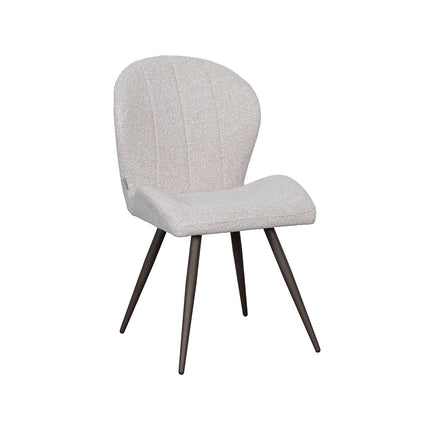 LABEL51 Eetkamerstoel Sil - Naturel - Boucle - Brons Metalen Frame
