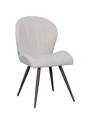 LABEL51 Eetkamerstoel Sil - Naturel - Boucle - Brons Metalen Frame