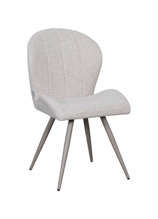 LABEL51 Eetkamerstoel Sil - Naturel - Boucle - Taupe Metalen Frame