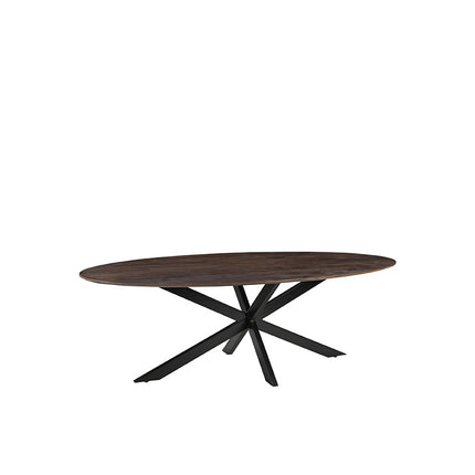 LABEL51 Eetkamertafel James - Espresso - Mangohout - 190 cm - Ovaal