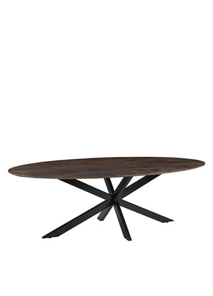 LABEL51 Eetkamertafel James - Espresso - Mangohout - 190 cm - Ovaal
