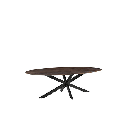 LABEL51 Eetkamertafel James - Espresso - Mangohout - 160 cm - Ovaal