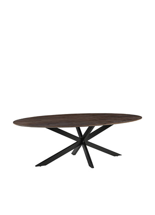 LABEL51 Eetkamertafel James - Espresso - Mangohout - 160 cm - Ovaal