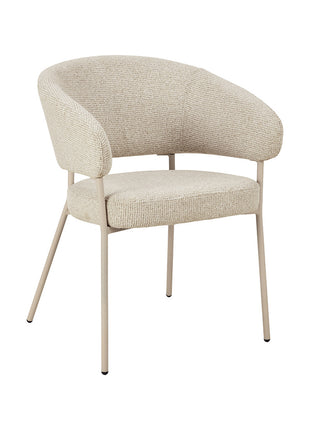 LABEL51 Eetkamerstoel Takumi - Beige - Geweven - Beige Metale Frame