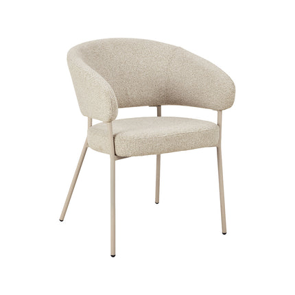 LABEL51 Eetkamerstoel Takumi - Beige - Geweven - Beige Metale Frame