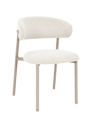 LABEL51 Eetkamerstoel Kaito - Naturel - Geweven - Beige Metalen Frame