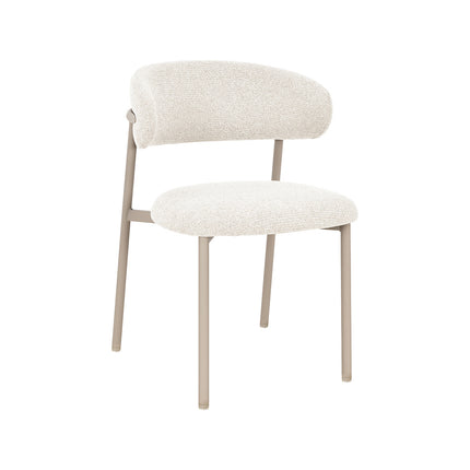LABEL51 Eetkamerstoel Kaito - Naturel - Geweven - Beige Metalen Frame