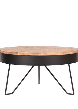 LABEL51 Salontafel Saran - Zwart - Metaal - Rond - 80 cm