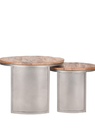 LABEL51 Salontafel Set Bunch - Rough - Mangohout - 60 cm - Rond