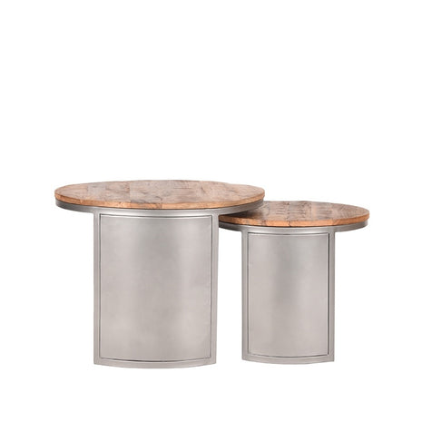 LABEL51 Salontafel Set Bunch - Rough - Mangohout - 60 cm - Rond
