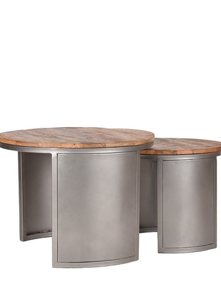 LABEL51 Salontafel Set Bunch - Rough - Mangohout - 60 cm - Rond