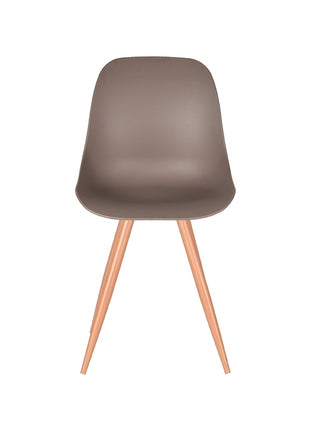 LABEL51 Eetkamerstoel Rimini - Coffee - PP - Naturel Houtlook Frame