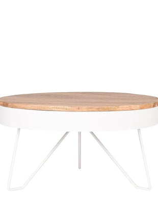 LABEL51 Salontafel Saran - Wit - Metaal - Rond - 80 cm