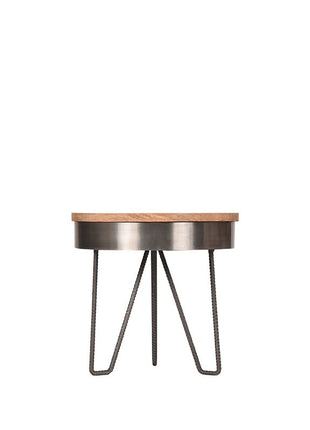 LABEL51 Bijzettafel Saran - Grijs - Metaal - 44 cm - Rond