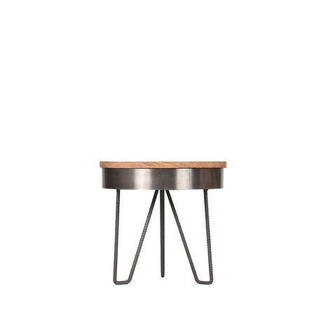 LABEL51 Bijzettafel Saran - Grijs - Metaal - 44 cm - Rond